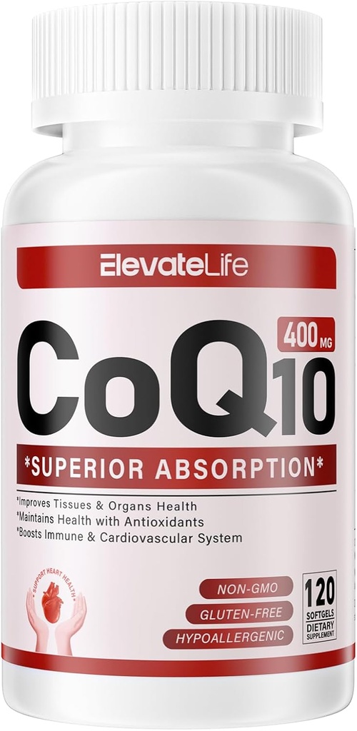 PQQ、BioPerine及びOmega-3、Coenzyme Q10 (Ubiquinone)の高い吸収のためのCoQ10-400mg-Softgels、強力な酸化防止、サポート中心及びエネルギー生産、120のサービングを支えて下さい