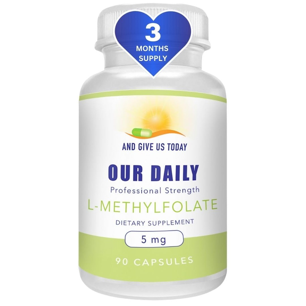 私達の毎日のビツL-Methylfolate 5のmg/5000のmcgの最高の強さの活動的な葉酸塩、5-MTHFの注入口の自由な、グルテンフリー、非GMOのベジタリアンのカプセル90の計算(3か月の供給)