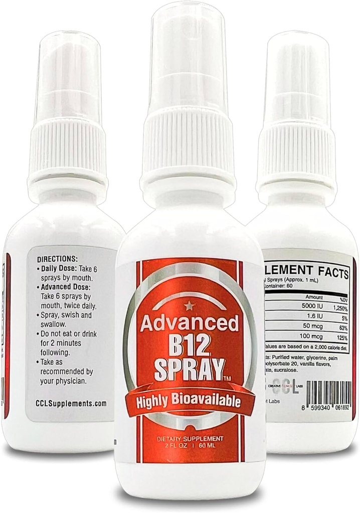 ビタミンB12エネルギースプレー、焦点、及びMetabolism、ナノの技術の即刻の吸収および注文の適量(2oz - 60のサービング)のための葉酸の基質液体の複合体が付いているMethylcobalamin