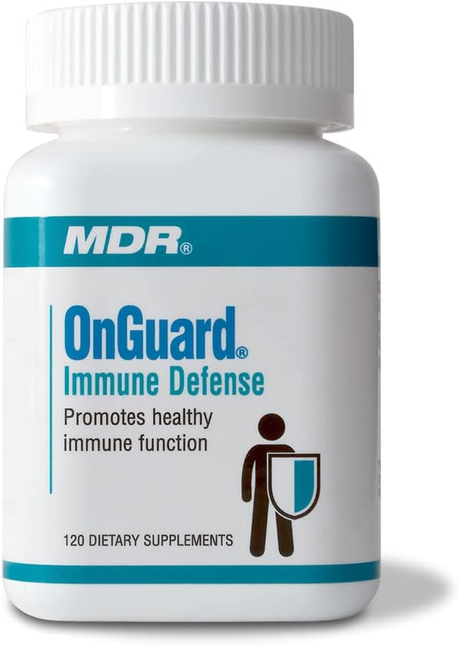 MDR OnGuard Immune Support Formula with Clinically Proven Maitake & Shitake Mushroom, Lo Han, Colostrum and Patented Lotus Seed Extract. (120 Capsules)