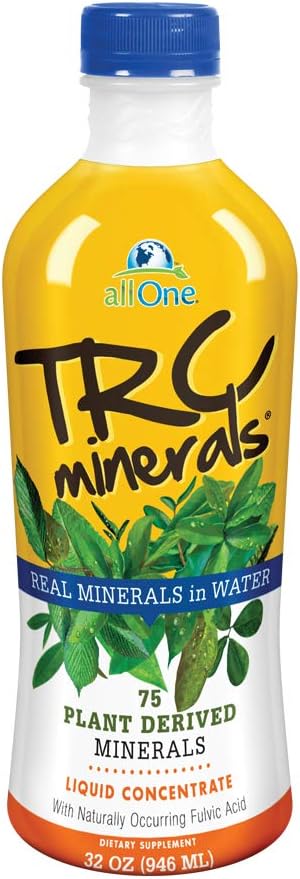 オールワン TRC ミネラル液 | ノンフレーバー | オンス当たり 75 の植物由来トレースミネラル & 電解液 | 32oz
