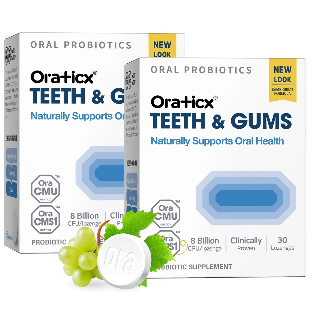 OraTicxの歯及びグムの口頭プロバイオティクス、8の鋼片CFU -自然に口頭健康、新しい息を、および免除、歯科プロバイオティックの補足、ブドウの味30 Lozenges 2パックを支えます