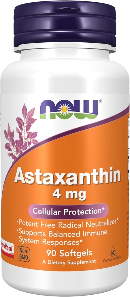 NOWの補足、非GMO HaematococcusのPluvialis Microalgaeから得られるAstaxanthin 4のmgは自然にLutein、Canthaxanthinおよびベータ カロテン、90 Softgelsを発生させました