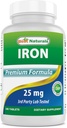 最高のナチュラルアイアンサプリメント(イロンビズグリシナート) - 25mg - 180錠 - 胃の優しい - 非便秘