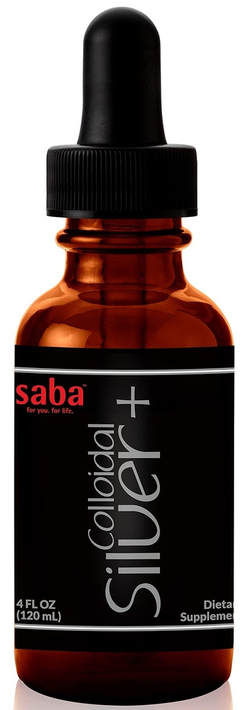 Saba Colloidal Silver 50PPM、4Fl Oz.- 季節的なウェルネス、免疫サポート -このマルチユース製品には、いくつかの人生の小さな事故のための便利なものがあります。 すべての家庭で必見です。 -24 サービング