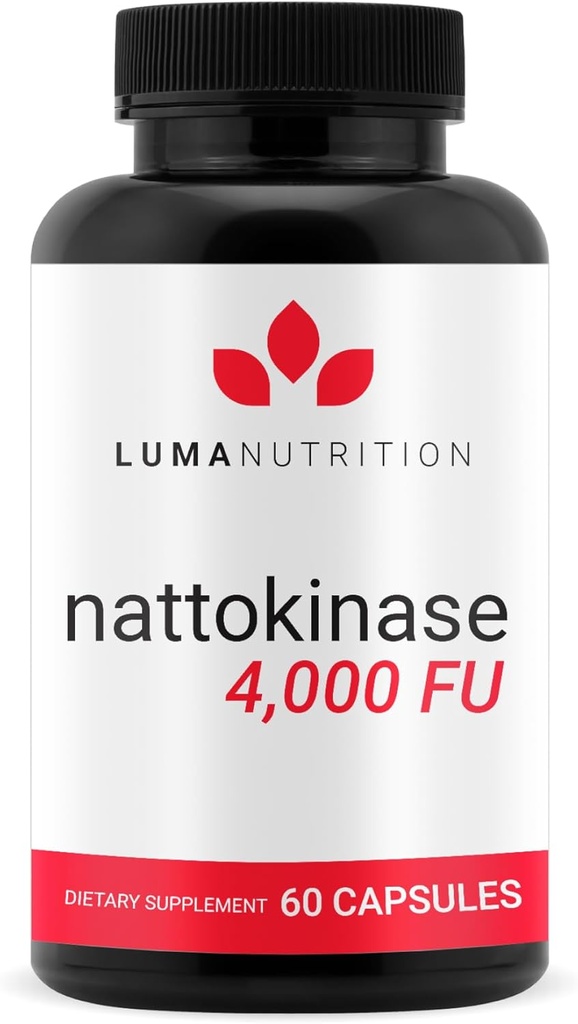 Luma Nutrition Nattokinase Supplement - サービングあたり日本Nutto 4000 FU、プレミアムハートヘルスサポート - ビーガン&グルテンフリー - 60カプセル - アメリカ製