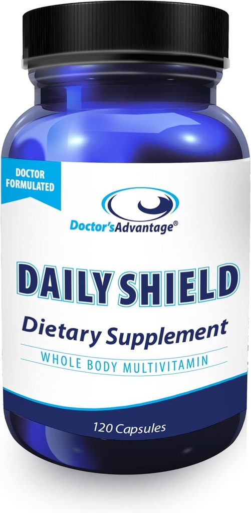 Doctor's Advantage Daily Shield Multivitamin with Green Tea Extract & Bilberry | 120 Non-GMO Capsule Antioxidant Supplement to Fight Free Radical Damage & Support Immune System