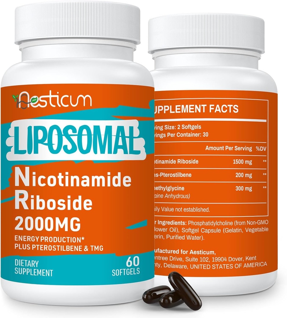 2000のMGのLiposomalのTMG及びPterostilbene、高いBioavailability NAD+のブーストの補足、エネルギー、免除、年齢の抵抗、120のSoftgelsのためのNiacinamideへの優秀なへの優秀な