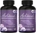 Avlimil® ホルモンバランス & 更年期   気分のよいスイング、熱いフラッシュ、夜に汗をかく - Isoflavones、黒いコホッシュ、ラズベリー、バレリアン、セージ、赤いクローバー、レモンバー - 2 ヶ月
