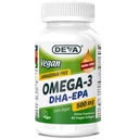 DEVAビーガンオメガ-3 DHA-EPA 500MG - カラギーナンなし, 藻類から派生しない油, 非GMO, 60 ゼラチンフリーソフトゲル