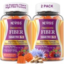 Psyllium Husk、7G (Soluble + Incompatible)の大人のための繊維のグミiesはインリン、FOS、Guaのガム、毎日の消化の健康のためのMultivitamins、規則性サポート、砂糖の自由、2のパックを毎日作ります
