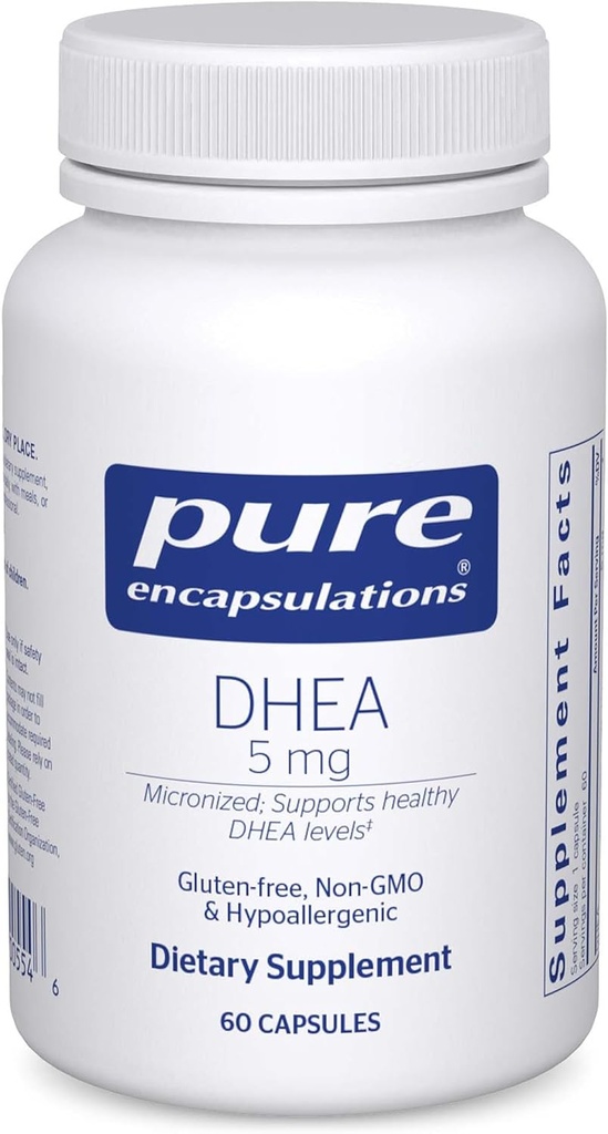 純粋なカプセル化DHEA 5 mg - 免疫サポート&ホルモンバランス* - Micronized DHEA -グルテンフリー&ビーガン - 60カプセル