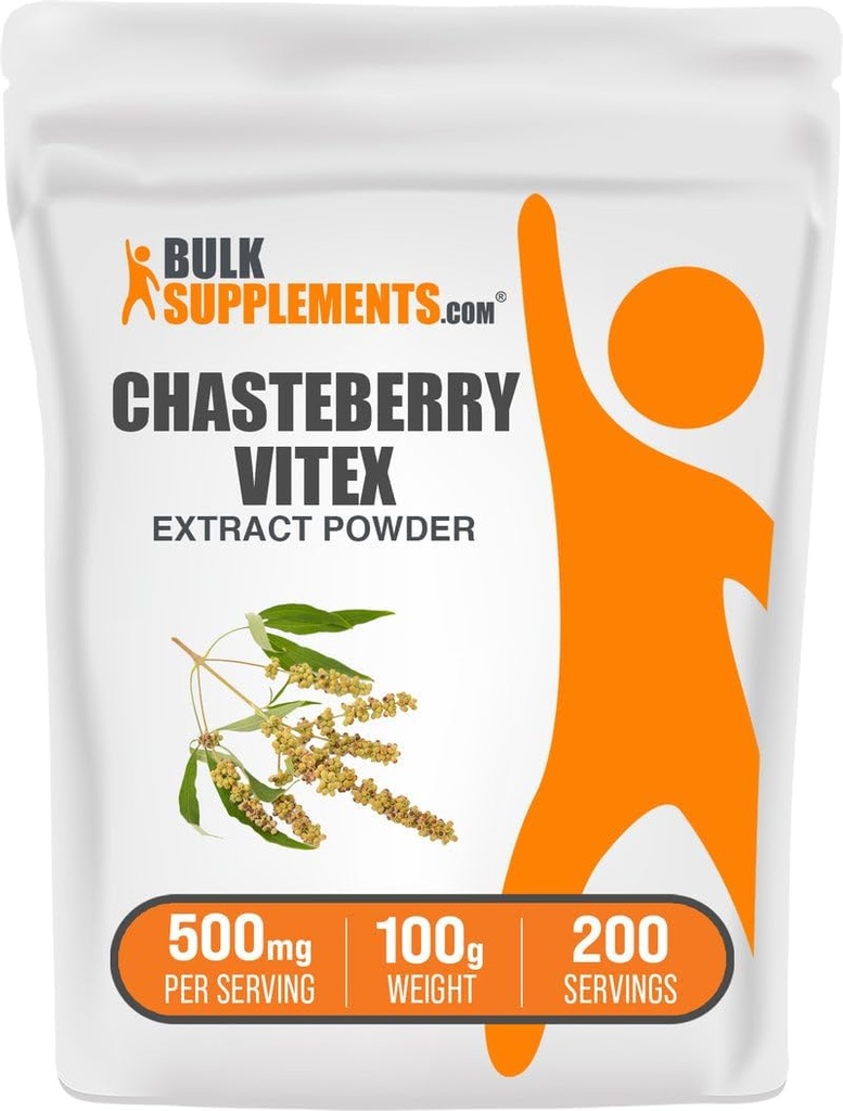 BulkSupplements.com Chasteberry Extract Powder - Chasteberry Sourced from Vitex Berry, Herbal Supplement - ビーガン&グルテンフリー、500mg/サービング、100g(3.5オンス)(パッケージ1)
