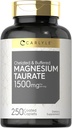 カルリール マグネシウム タウレート 1500mg | 250カプレット | シュレート・バッファ | ベジタリアン・非GMO・グルテンフリー対応サプリメント