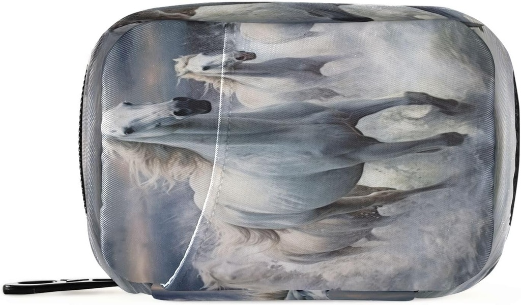 Horse Pill Organizer Case Portable Weekly Daily Pill Case Bag Organizer with Zipper for Supplements Medicine Travel Family Business