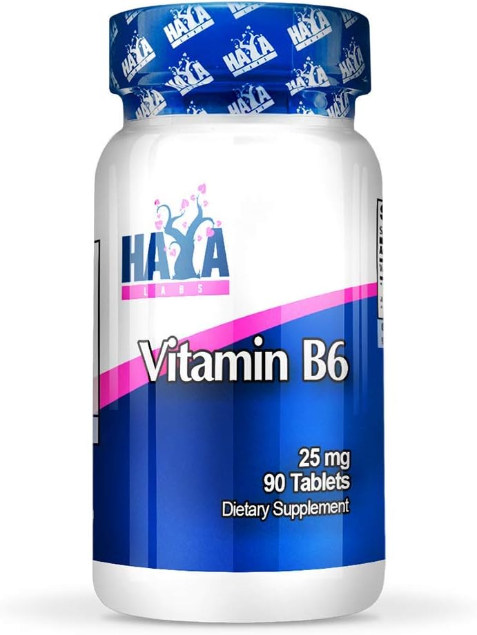 HAYA LABSビタミンB6 / 25mg。 / 90タブ。 エネルギーおよび健康な免疫システム、エネルギー及び性能サポート、炭水化物の代謝