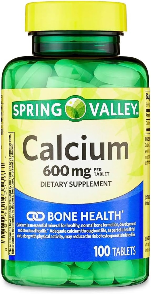 スプリングバレー - カルシウム600mg(2)200の合計上塗を施してあるタブレットのパック