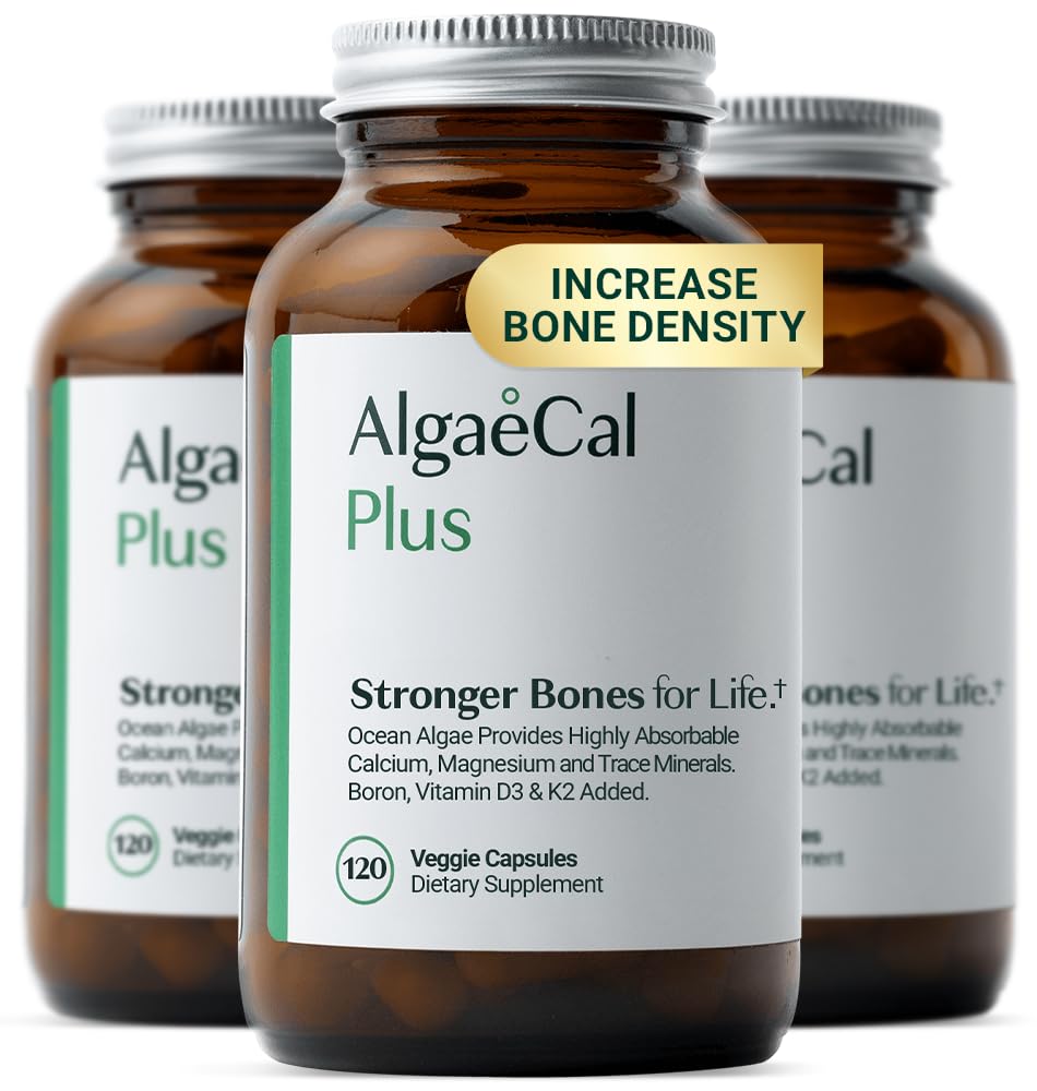 骨密度及び強さ、ビタミンK2 MK7 (100mg)、ビタミンD3 (1600 IU)のためのALGAECALの有機性赤い藻カルシウム 補足、マグネシウム(350mg)及び穀物鉱物、Swallowへの容易な、120の野菜の帽子