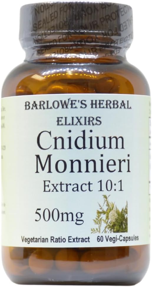 BarloweのハーブエリクサーCnidium Monnieriサプリメント | 10:1 エキス | カプセルごとの500mg | 60 ビーガンカプセル | ステアリンフリー、グルテンフリー、ガラス瓶の純粋な式