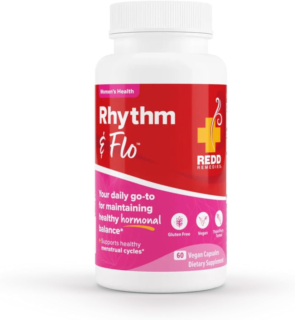 レッド救済, リズム & フロ, 健康な月経サイクルをサポート, 60 ビーガンカプセル