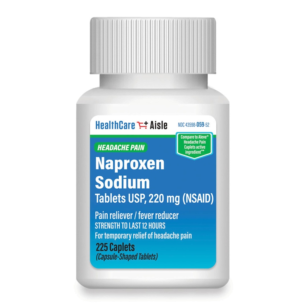 HealthCareAisle Naproxenナトリウム、220 mg - 225カプレット - 頭痛の痛みの回復、最大12時間の救済