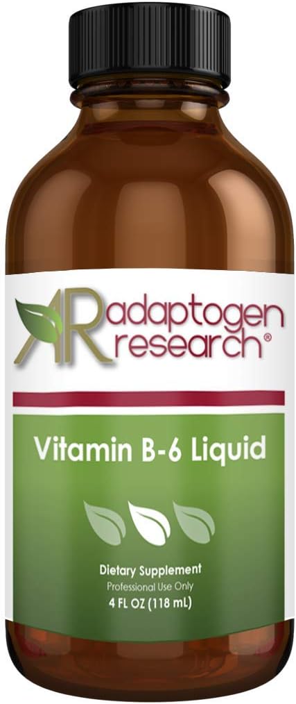 Vitamin B6 Liquid 50mg with Magnesium + Zinc | Adaptogen Research | 24 Servings / 4 Fluidoz