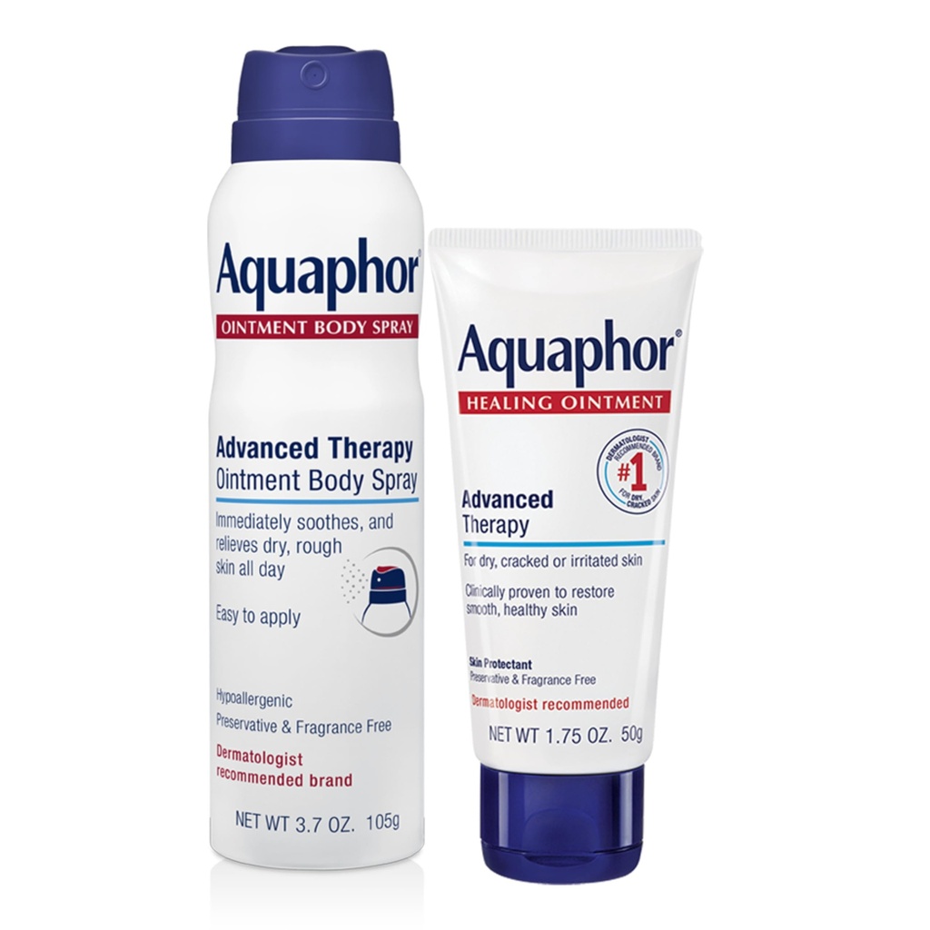 アクアファーのスキン ケア セット、高度療法のヒーリングの軟膏(1.75 Oz) + 高度療法の軟膏ボディ スプレー(3.7 Oz)、hypoallergenicおよび芳香の乾燥した皮のための自由なボディ保湿剤