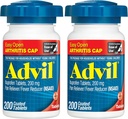 Advil Pain Reliever and Fever Reducer, Pain Relief Medicine with Ibuprofen 200mg for Joint Pain, Muscle Ache and Minor Arthritis Pain Relief - 200 Coated Tablets with Easy Open Arthritis Cap