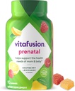 vitafusion PreNatal Gummy Vitamins, Raspberry Lemonade Flavor, Prenatal Vitamin Supplement for Women with Folate and DHA, 45 Day Supply, 90 Count