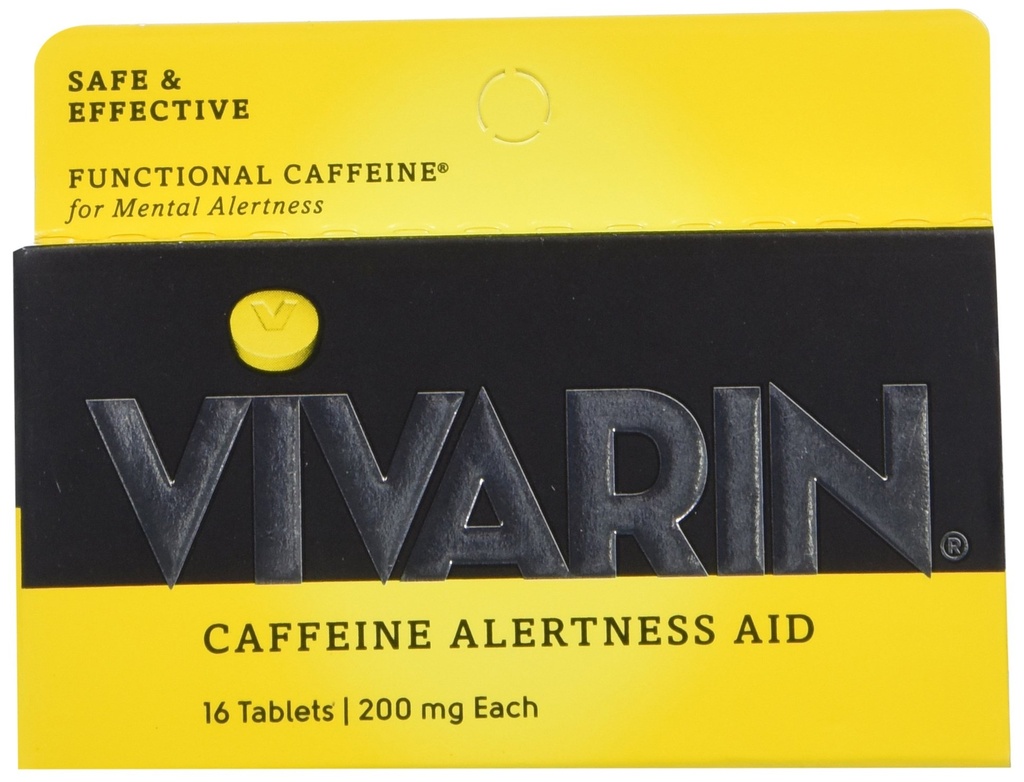 Vivarin、カフェインの丸薬、各タブレットの200mgカフェイン、安全かつ効果的にあなたが覚醒、警戒援助、エネルギーサプリメント、16錠 - 3パック滞在するのに役立ちます