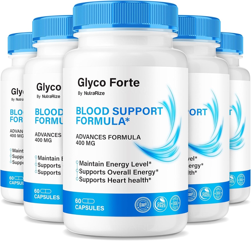 (5パック)Glyco Forteカプセル、全身の健康を維持する公式GlycoForte、血液循環をサポートするためのすべての自然な式、プレミアムGlyco Forte Pastillasレビュー(300カプセル)