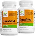 Terry Naturally CuraMed 750mg - 脳と心臓の健康のための抗酸化サプリメント - 高周波クルクミンコンプレックスとサプリメント - 腎臓、肝臓、免疫の健康サポート - 30 Softgels(パッケージ2)