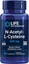ライフエクステンションN-アセチル-L-Cysteine(NAC)、免疫、呼吸器、肝臓の健康、NAC 600mg、強力な酸化防止サポート、吸収しやすい60カプセル