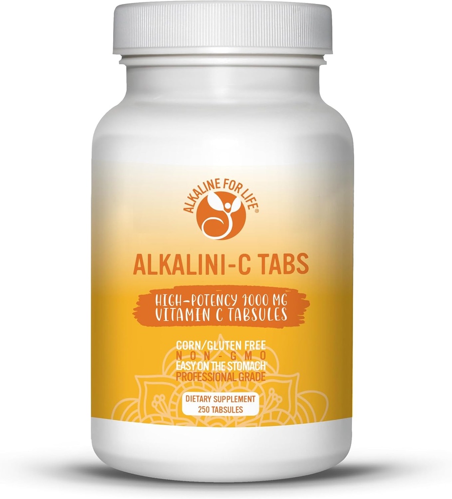 Alkalini-C Tabs| Corn-Free | GMO-Free | Alkalizing Nutrients Forms | 1000 MG Per Tab | Professional Grade Vitamin C as L-Ascorbate NOT Ascorbic Acid - 250 Tabs