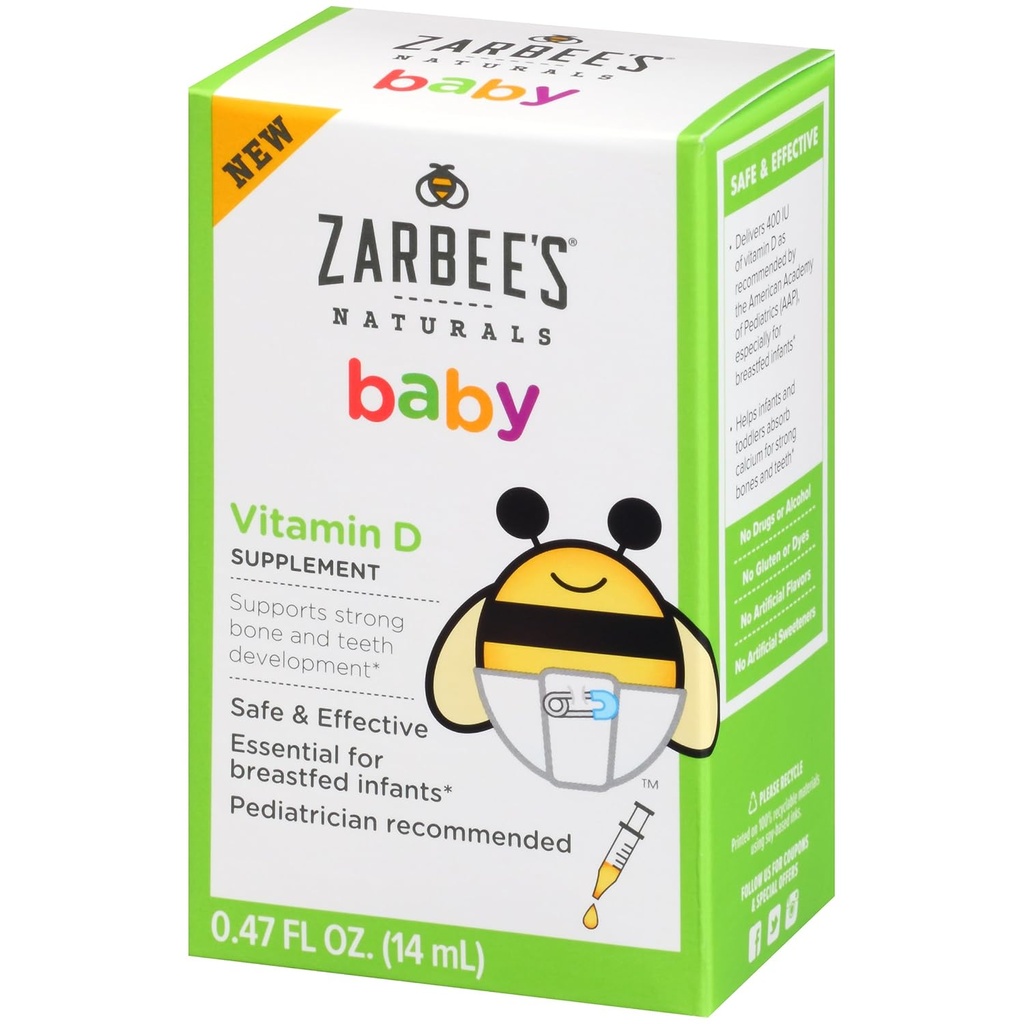 ZarbeeのNaturalsの赤ん坊のビタミンDの補足、0.47の液体Ounce