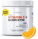 Livingood Daily High Dose Vitamin C Powder Supplement, 2,600 MG Ascorbic Acid Powder Supports Immunity & Skin Health, Powdered Vitamin C with Quercetin, Sweetened with Stevia, Vegan, 30 Servings