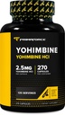 PrimaForce Yohimbine HCl 2.5mg、270カプセル - プレミアムサプリメント、ブーストパフォーマンス、ゼロフィラー、非GMOおよびグルテンフリー