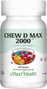 Maxiの健康のChewableビタミンD3 2000 IUの補足-おいしい自然な泡のガムの味-大人の女性、人、子供及びトドルのカルシウム吸収、免疫および骨の健康を支えて下さい- 100の咀嚼