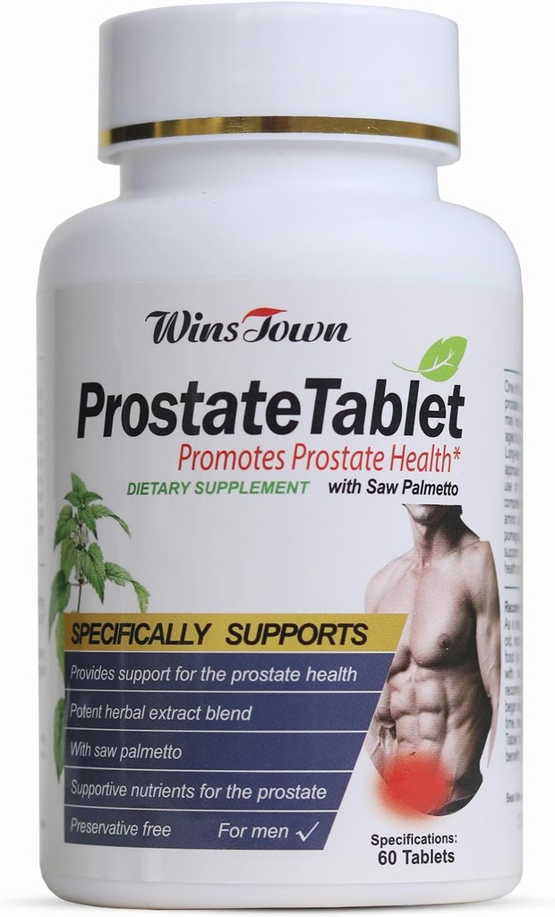 Prostate Pills, Saw Palmetto Prostate Health Supplements for Men, Support Hair Health, Urinary Tract & Bladder Control, 60 Tablets