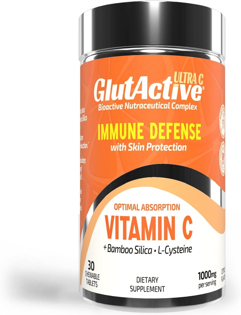 超VIT-C 1,000mgのChewableタブレット - 免疫サポート&コラーゲンビルダー - Cysteineと高吸収アスコルビン酸 - 強力な抗酸化剤 - 30錠