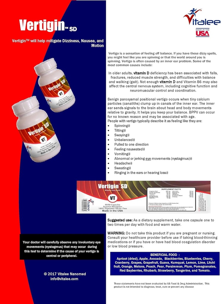 Vertigin SD-Vertigo サプリメント (60 cnt)