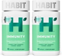 Habit免疫サプリメント2パック(120カプセル) - 新しいルック、Echinacea、エルダーベリー、ターメリック、免疫の健康と抗酸化レベルをサポートする亜鉛ブレンド、ビーガン、非GMO