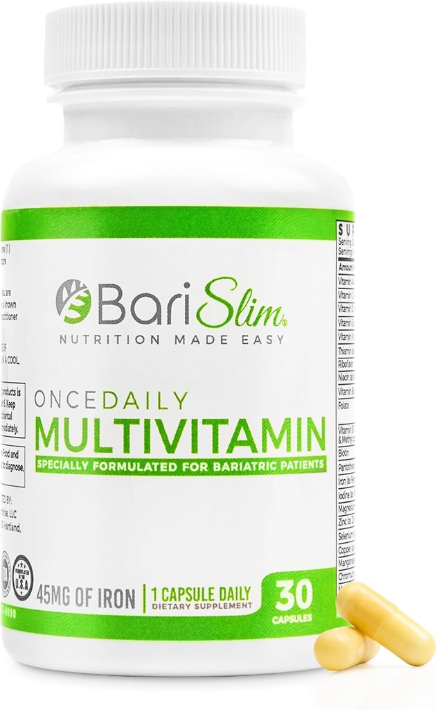 BariSlimは毎日のBariatric Multivitaminのカプセル-鉄の45mg -胃のバイパス及び胃の袖を含むポストのBariatricの外科のためのBariatricのビタミン及び補足  30Dayの供給
