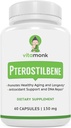 VitaMonk Pterostilbene 150mg Capsules No Artificial Fillers - Soy Free Trans-Pterostilbene Supplement which Promotes Healthy Aging and Longevity - 60 Veggie-Caps - Improved Resveratrol