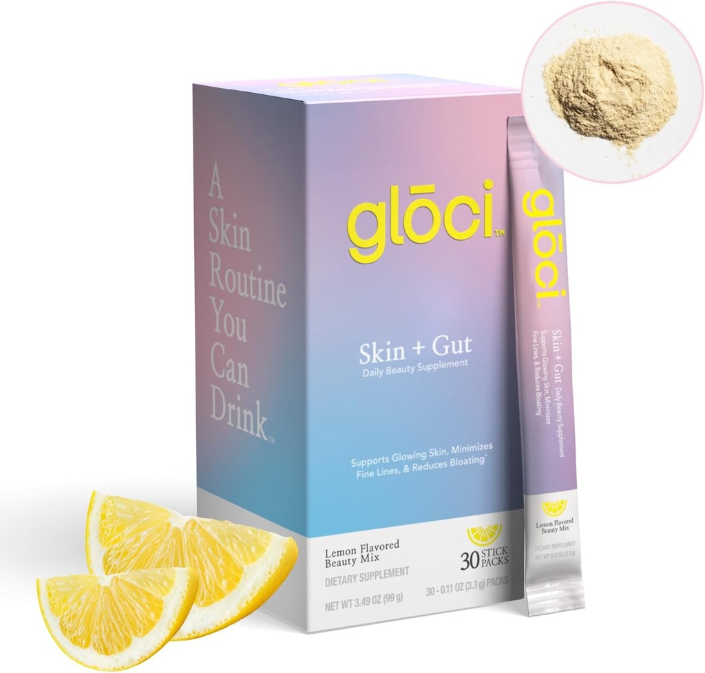 Gloci の皮 + 腸- Probiotic DE111 - Hyaluronic 酸、マグネシウム、ビタミン C、亜鉛、ココナッツ水粉- 臨床的に放射性皮、腸の健康、水和- 30 の計算のための Probiotic をスタッドしました