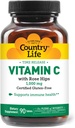 Country Life Vitamin C 1000mg with Rose HIPS – Time Release Immune Support Supplement – Antioxidant Protection – Vegan, Gluten-Free, Preservative-Free – 90 Tablets