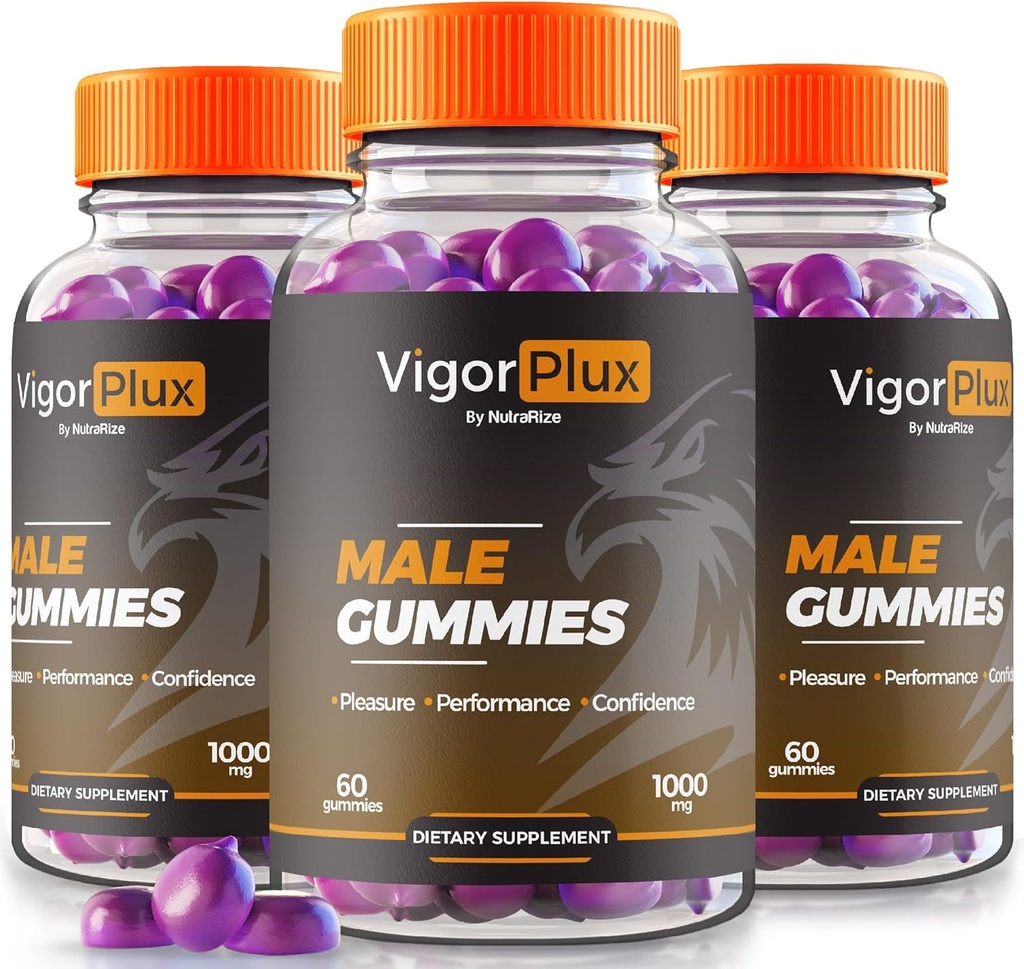 NutraRize (3 パック) Vigor Plux, VigorPlux 男性のグミ, VigorPlux 男性のためのグミ, 全体的なパフォーマンスと自信をサポートするためのオールナチュラルサプリメント, 公式のGummy s フォーミュラ レビュー (180 グミズ)