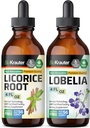 BIO KRAUTER Licorice Root Tincture 4 Fl. Oz. & Lobelia Tincture 4 Fl. Oz.