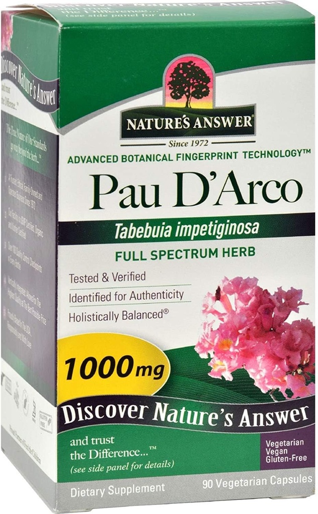 Nature's Answer Pau D' Arco Supplement Capsules 90 カウント | ヘルシー・グット・フローラを促進 | ナチュラル・イミュン・サポート・ブースター