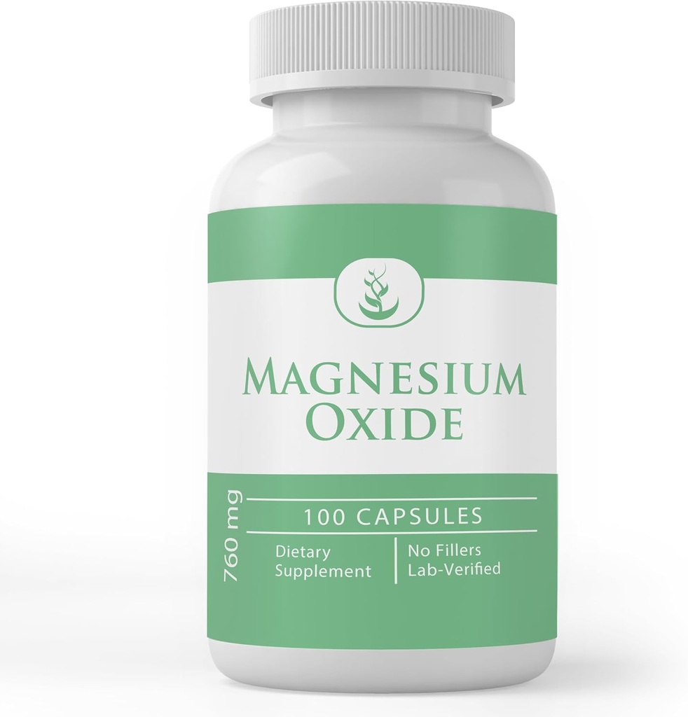 Pure Original Ingredients Magnesium Oxide, Always Pure, No Additives Or Fillers, Lab Verified (100 Capsules)